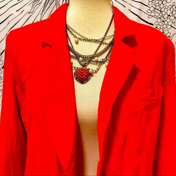 Authentic Original Vintage Style Jackets & Blazers - 🌈 Wonderful Vintage pop Orange blazer